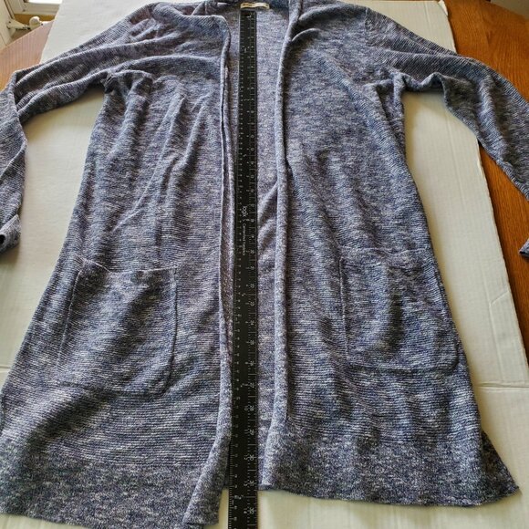 Marine Layer Nantucket Open Front Cardigan Medium Burnout Blue and White - Picture 8 of 16